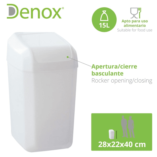 Papeleira Denox Branco 15 L (28 x 22 x 40 cm)