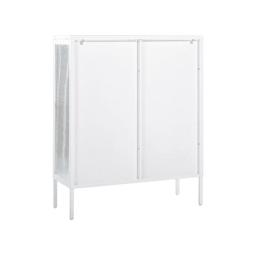Armário com vitrine SARRE Metal 90 cm Branco