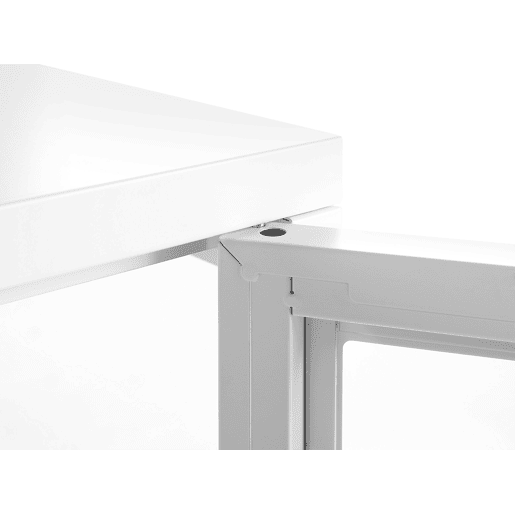 Armário com vitrine NEWPORT Metal 115 cm Branco
