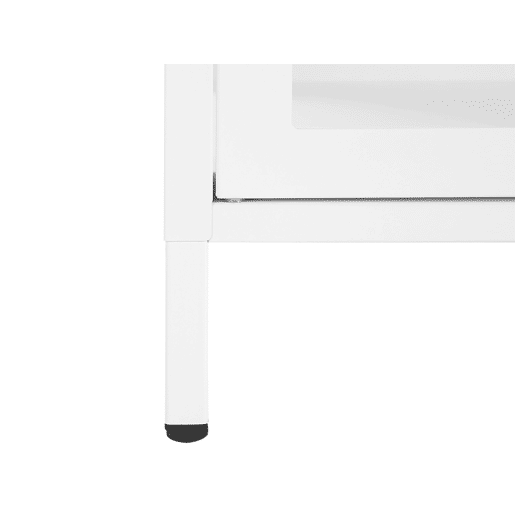 Armário com vitrine NEWPORT Metal 115 cm Branco