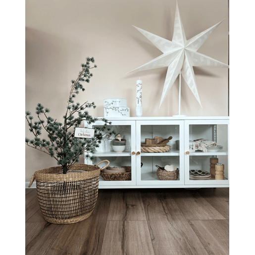 Armário com vitrine NEWPORT Metal 115 cm Branco