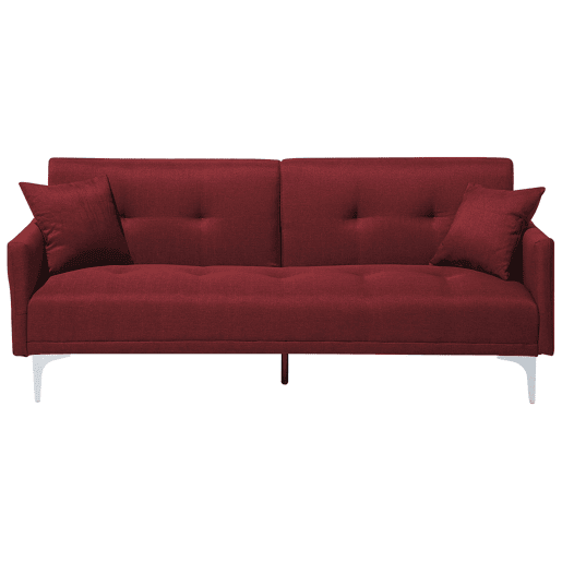 Sofá-cama LUCAN Tecido Vermelho escuro 3 lugares