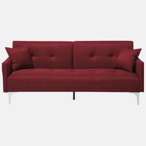 Sofá-cama LUCAN Tecido Vermelho escuro 3 lugares