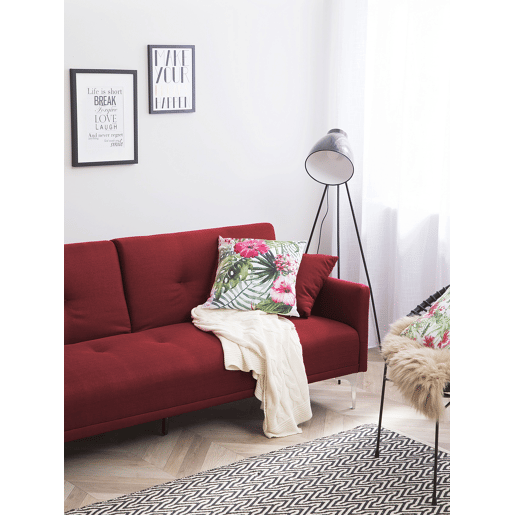Sofá-cama LUCAN Tecido Vermelho escuro 3 lugares