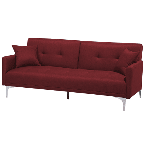 Sofá-cama LUCAN Tecido Vermelho escuro 3 lugares