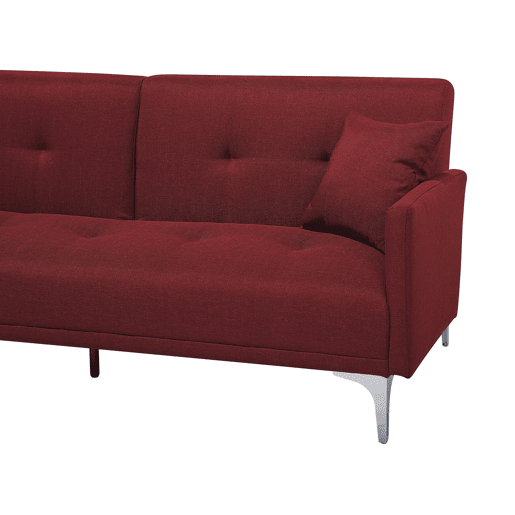 Sofá-cama LUCAN Tecido Vermelho escuro 3 lugares