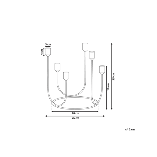 Candelabro PANAY Metal 25 cm Preto
