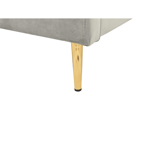 Cama Veludo CHALEIX 180 x 200 cm Cinzento claro
