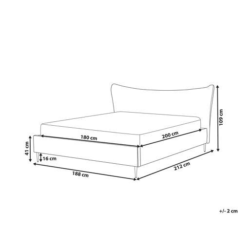 Cama Veludo CHALEIX 180 x 200 cm Rosa pêssego