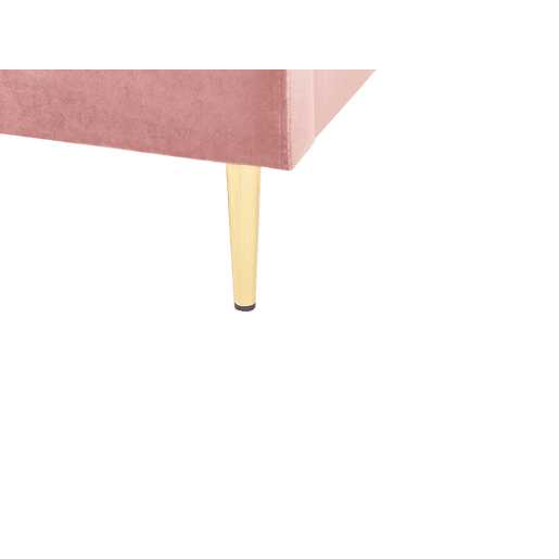 Cama Veludo CHALEIX 180 x 200 cm Rosa pêssego