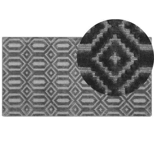 Tapete ADATEPE Cinzento escuro 80 x 150 cm Viscose