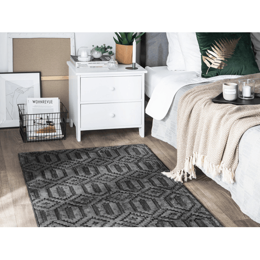 Tapete ADATEPE Cinzento escuro 80 x 150 cm Viscose
