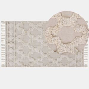 Tapete SULUOVA Creme 80 x 150 cm Algodão