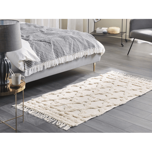 Tapete SULUOVA Creme 80 x 150 cm Algodão