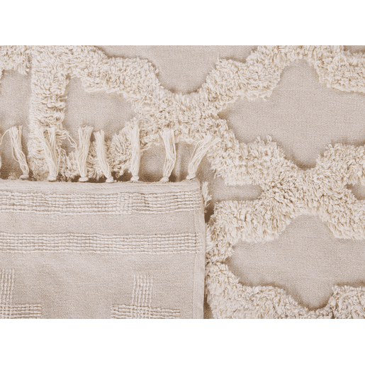 Tapete SULUOVA Creme 80 x 150 cm Algodão