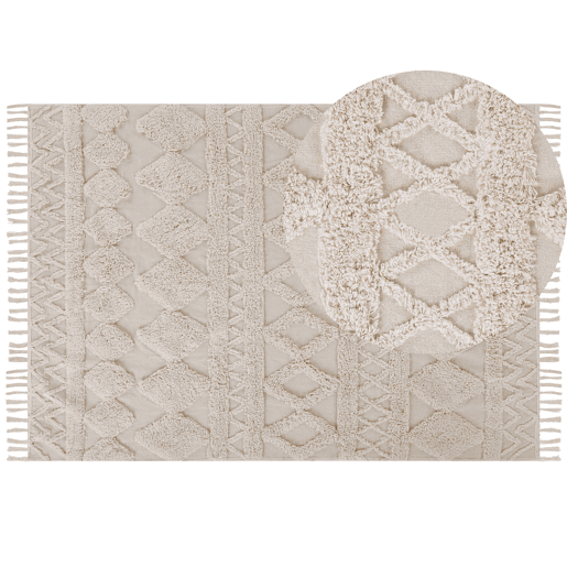 Tapete DIDIM Creme 160 x 230 cm Algodão