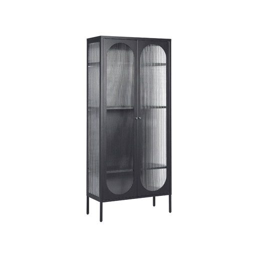 Armário expositor FOXTON Metal 80 cm Preto
