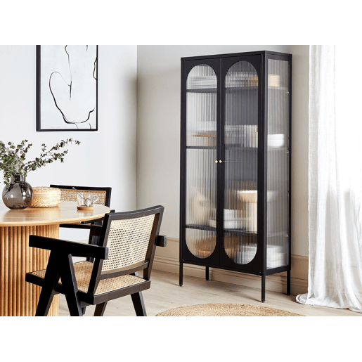 Armário expositor FOXTON Metal 80 cm Preto