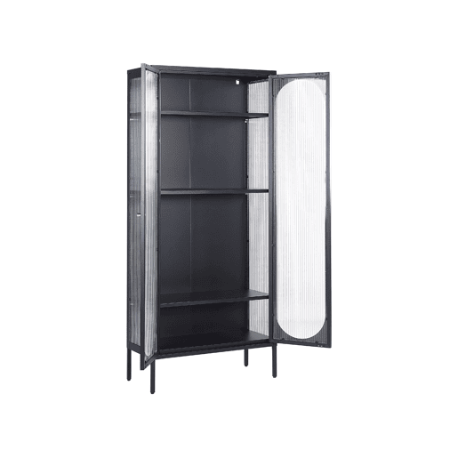 Armário expositor FOXTON Metal 80 cm Preto