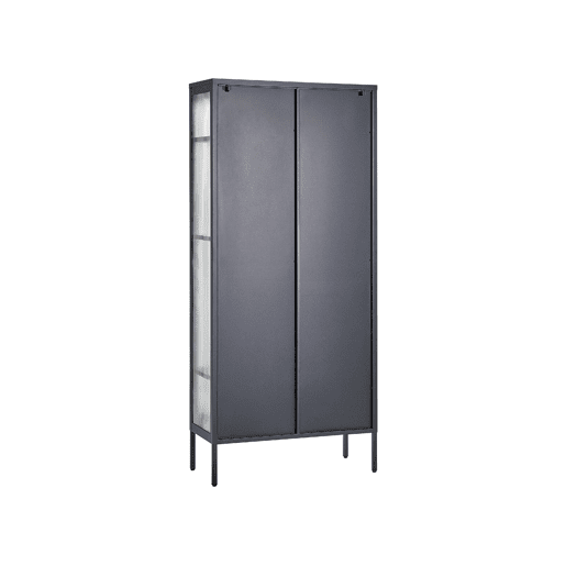 Armário expositor FOXTON Metal 80 cm Preto