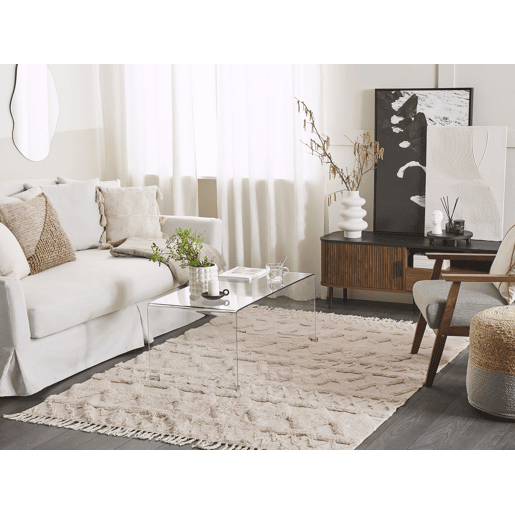 Tapete DIDIM Creme 140 x 200 cm Algodão