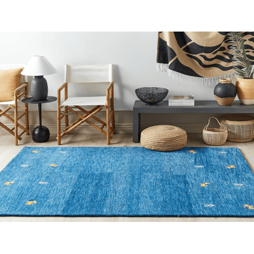Tapete CALTI Azul escuro 160 x 230 cm Lã Gabbeh Tapete CALTI Azul escuro 160 x 230 cm Lã Gabbeh