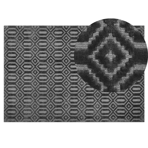 Tapete ADATEPE Cinzento escuro 140 x 200 cm Viscose