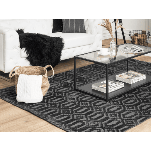 Tapete ADATEPE Cinzento escuro 140 x 200 cm Viscose