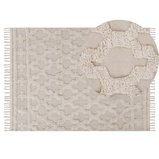 Tapete SULUOVA Creme 140 x 200 cm Algodão