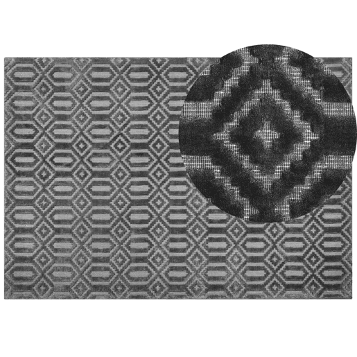 Tapete ADATEPE Cinzento escuro 160 x 230 cm Viscose