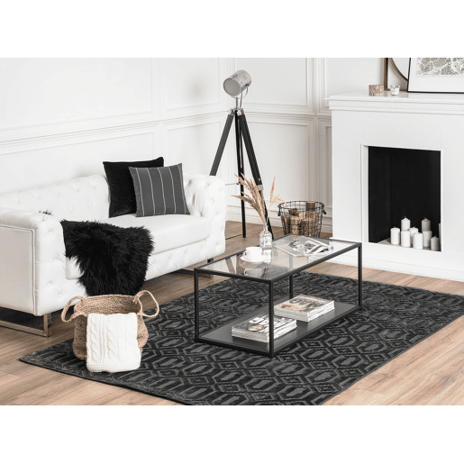 Tapete ADATEPE Cinzento escuro 160 x 230 cm Viscose