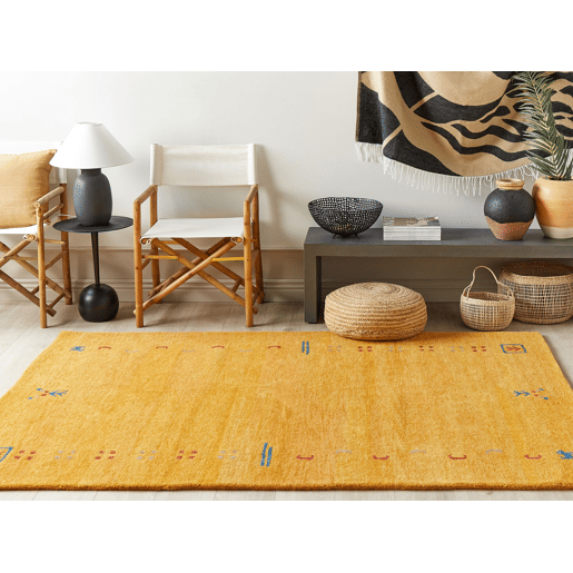 Tapete AKALAN Amarelo 160 x 230 cm Lã Gabbeh Tapete AKALAN Amarelo 160 x 230 cm Lã Gabbeh