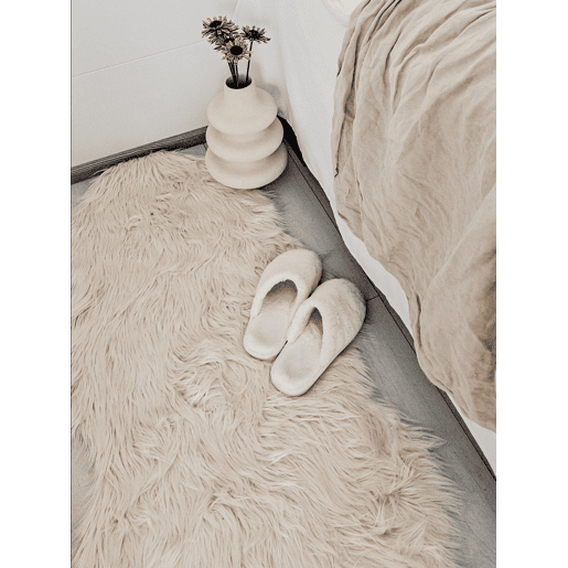 Tapete de pelo sintético MAMUNGARI Creme 60 x 180 cm