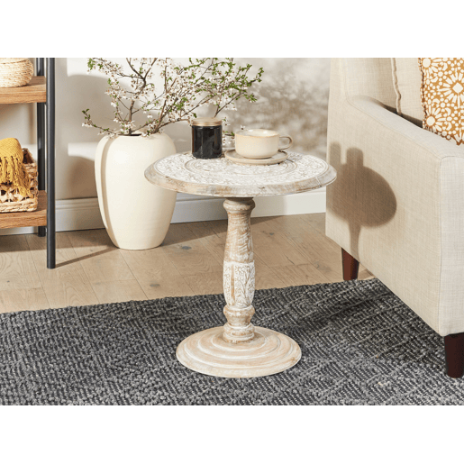 Mesa de apoio JAMBIA Mangueira de mangueira Branco creme