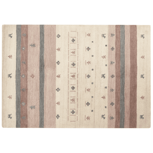Tapete KARLI Creme 160 x 230 cm Lã Gabbeh Tapete KARLI Creme 160 x 230 cm Lã Gabbeh