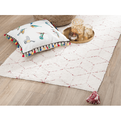 Tapete SAKARYA Branco 80 x 150 cm Algodão Tapete SAKARYA Branco 80 x 150 cm Algodão