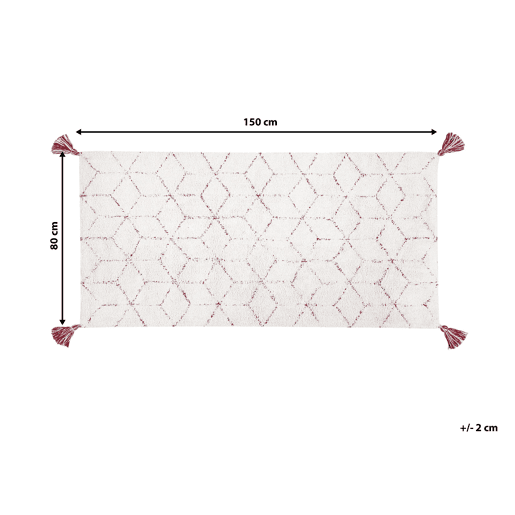 Tapete SAKARYA Branco 80 x 150 cm Algodão Tapete SAKARYA Branco 80 x 150 cm Algodão