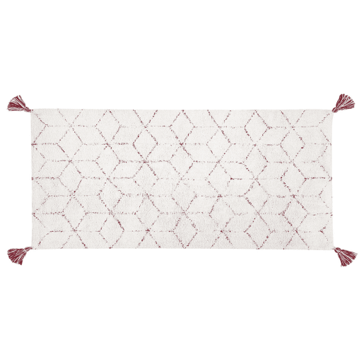 Tapete SAKARYA Branco 80 x 150 cm Algodão Tapete SAKARYA Branco 80 x 150 cm Algodão