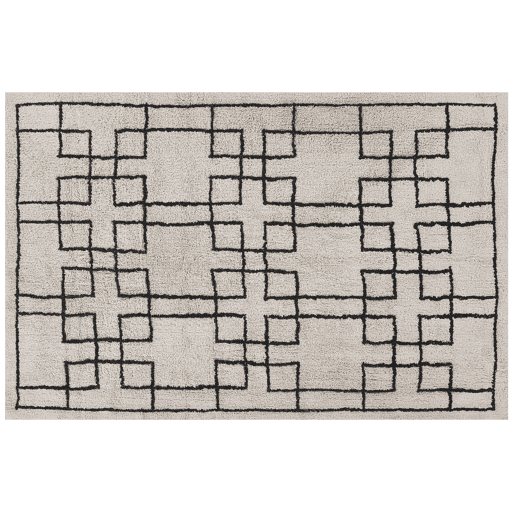Tapete TURHAL Creme 160 x 230 cm Algodão