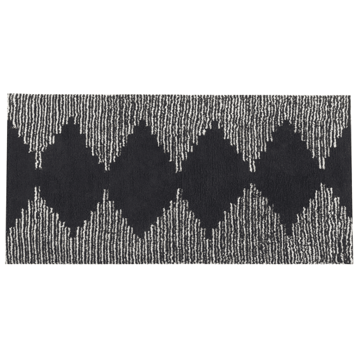 Tapete BATHINDA PretoBranco 80 x 150 cm Algodão