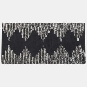 Tapete BATHINDA PretoBranco 80 x 150 cm Algodão