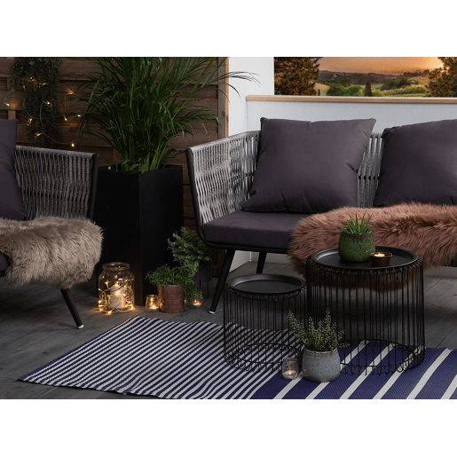 Tapete de exterior HALDIA Azul marinho 90 x 180 cm
