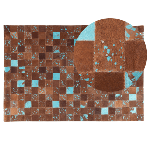 Tapete ALIAGA Castanho 140 x 200 cm Pele