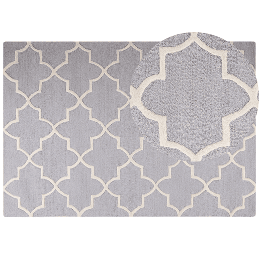 Tapete SILVAN Cinzento claro 160 x 230 cm Lã