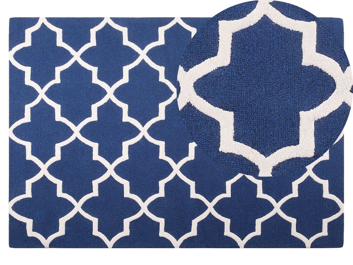 Beliani De pelo corto SILVAN 140x200 Azul Marino