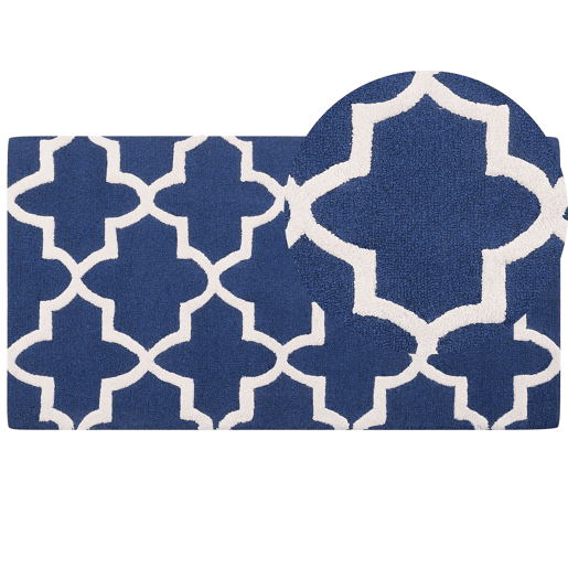 Tapete SILVAN Azul marinho 80 x 150 cm Lã