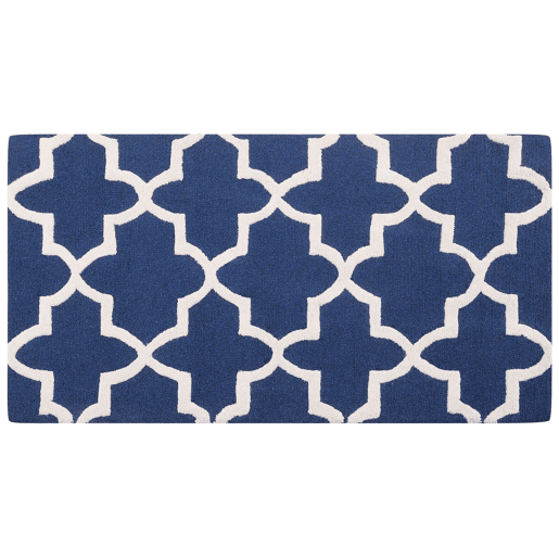 Tapete SILVAN Azul marinho 80 x 150 cm Lã