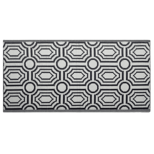 Tapete de exterior BIDAR Preto 90 x 180 cm Reversível