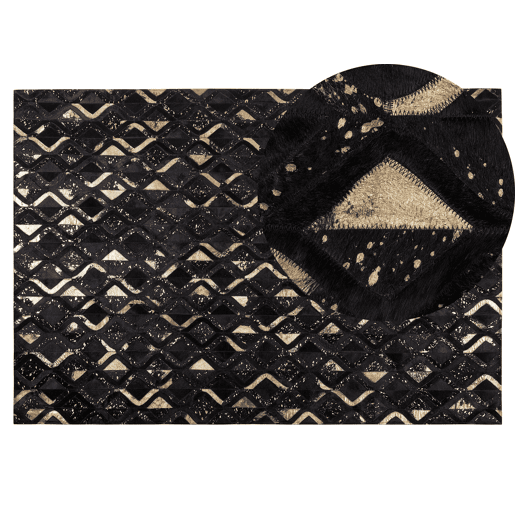 Tapete DEVELI Preto 140 x 200 cm Pele