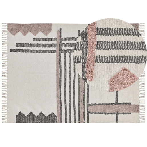 Tapete MURADIYE Creme 160 x 230 cm Algodão